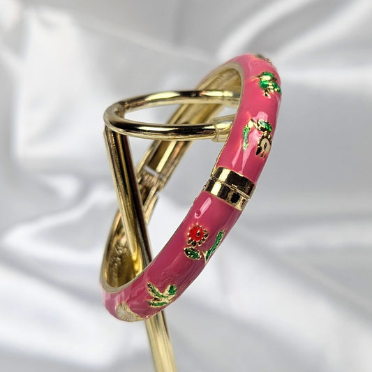 Pink Cloisonné Bangle - 5cm