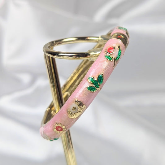 Sparkly Pink Cloisonné Bangle - 5cm