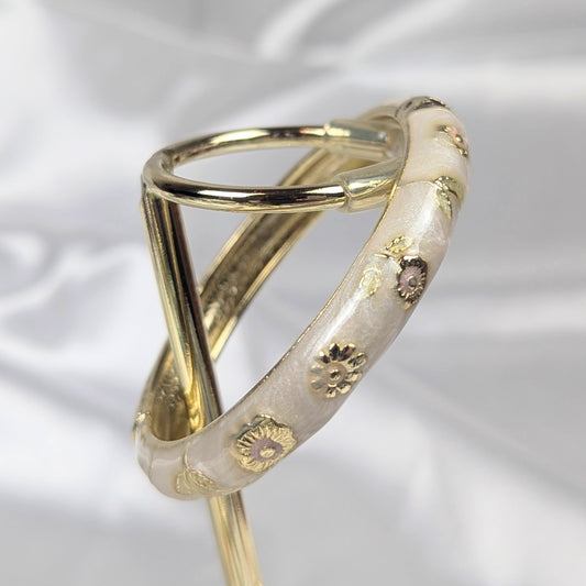 Sparkly White Cloisonné Bangle - 5cm - Dylan's Den Crystal Shop
