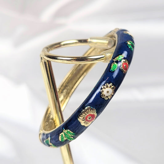 Dark Blue Cloisonné Bangle - 5cm