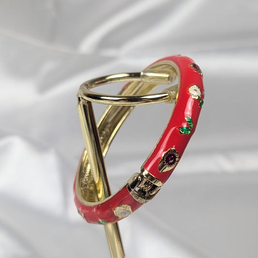 Red Cloisonné Bangle - 5cm