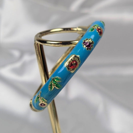 Light Blue Cloisonné Bangle - 5cm