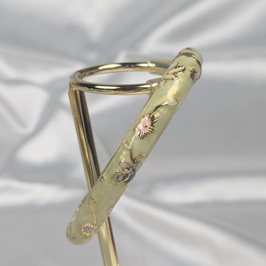 Sparkly Light Green/Yellow Cloisonné Bangle - 6cm - Dylan's Den Crystal Shop
