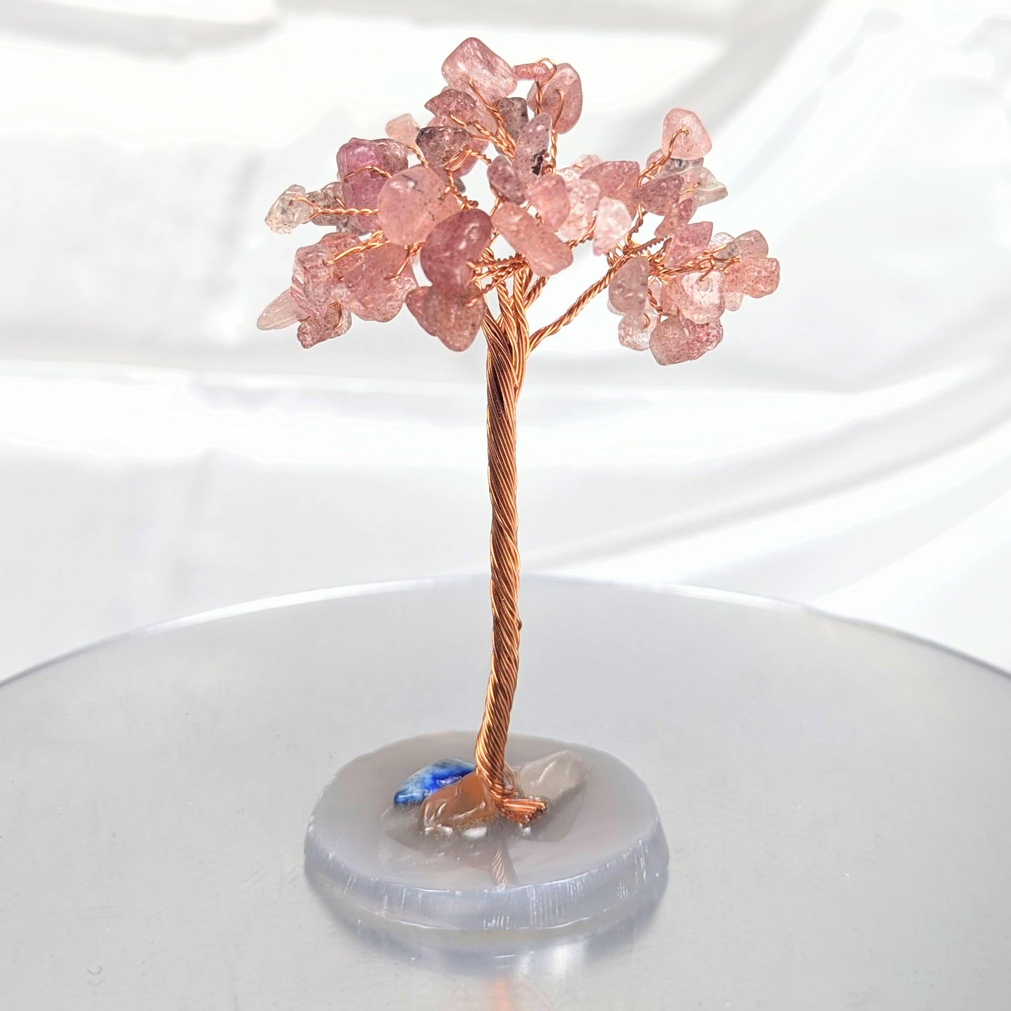 Small Strawberry Quartz Crystal Chip Gem Tree