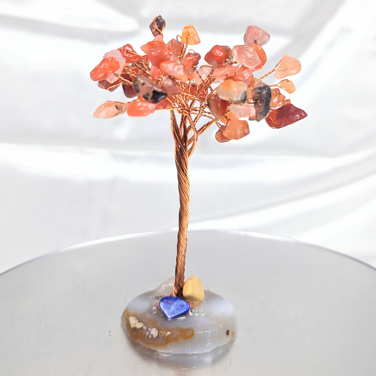 Small Red Agate Crystal Chip Gem Tree