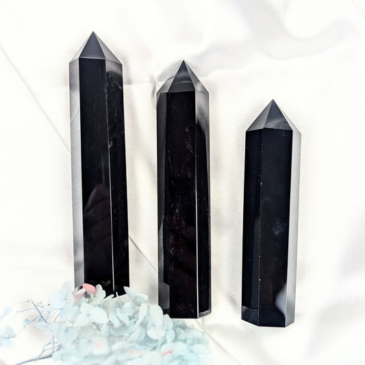 Black Obsidian Crystal Point (L)