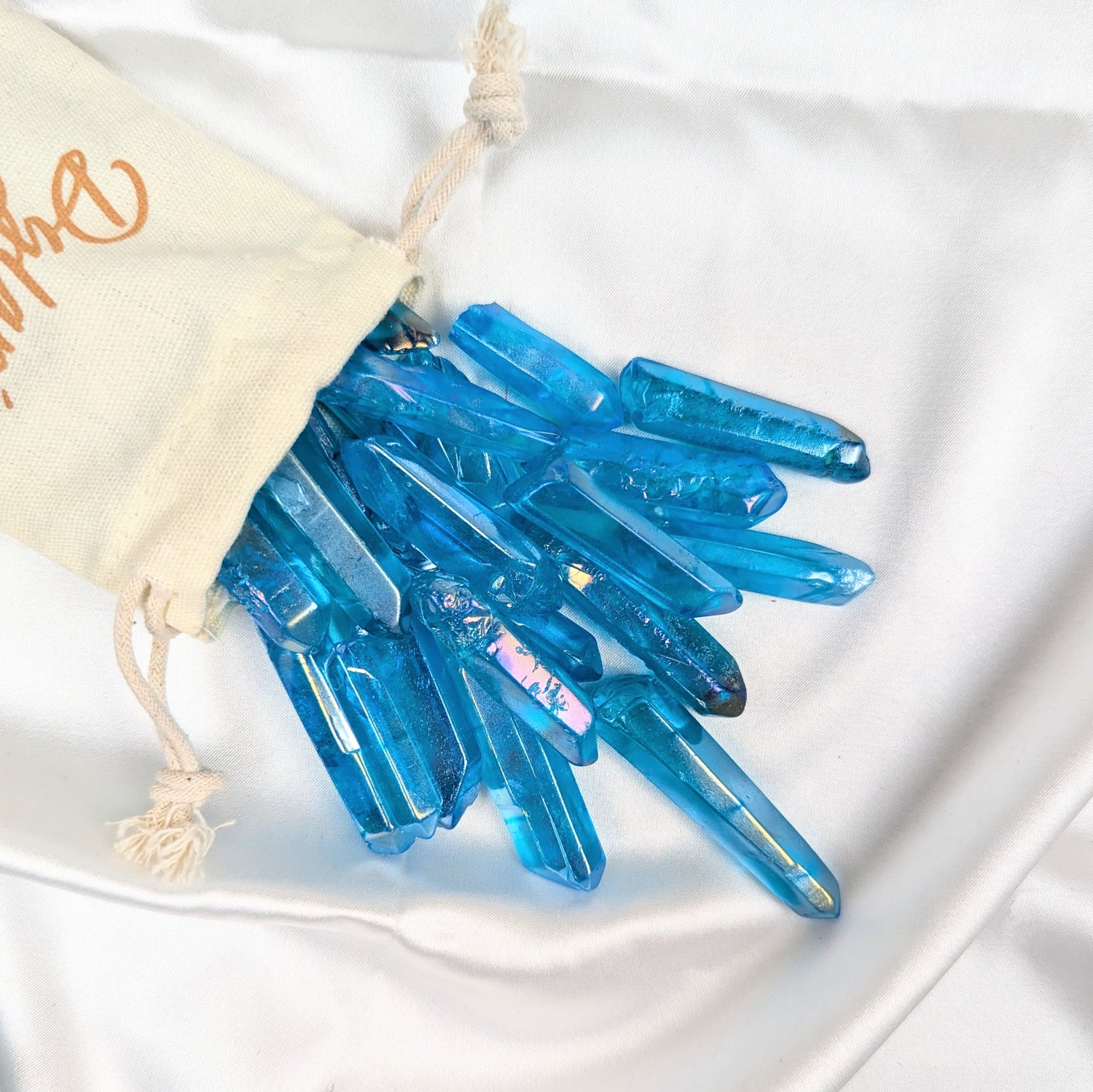 Light Blue Aura Crystal Point