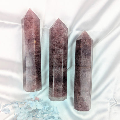 strawberry quartz crystal point