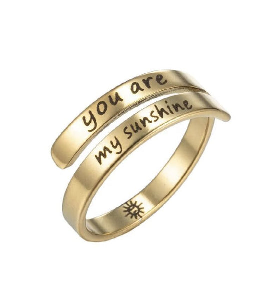 Stainless Steel Adjustable Gold Wrap Ring