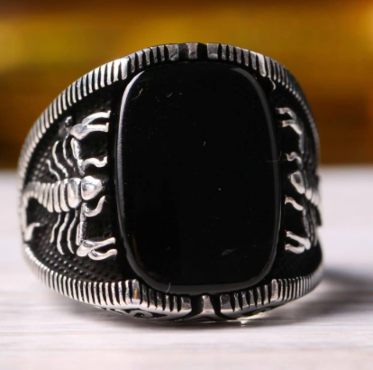 Silver Scorpion Signet Ring