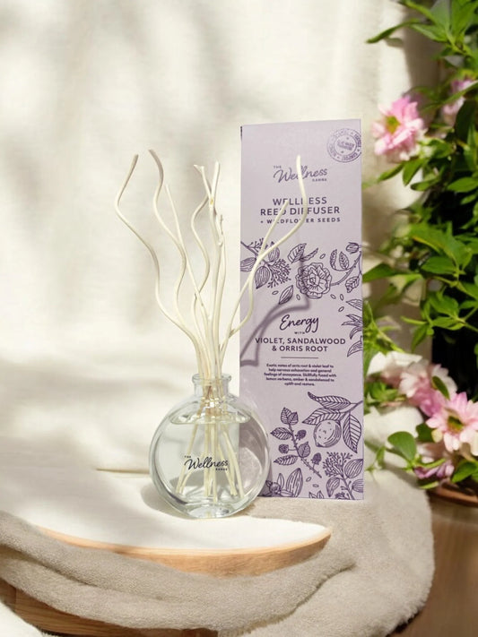 Potters Crouch Energy Wellness Reed Diffuser with Violet, Sandalwood & Orris Root - 125ml