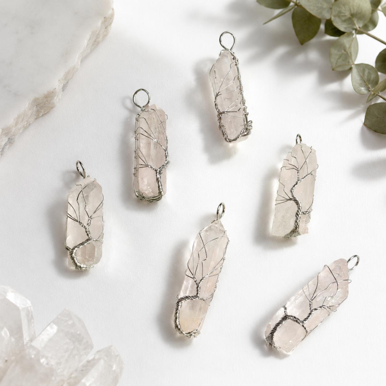 Foxy Wire Wrapped Aura Pendant Necklaces