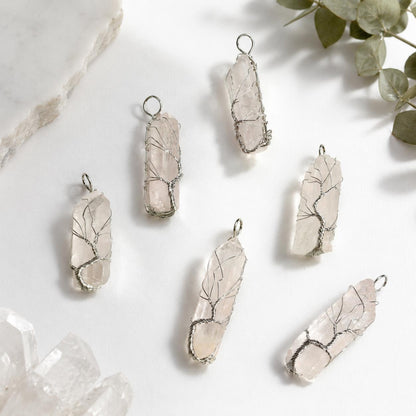 Foxy Wire Wrapped Aura Pendant Necklaces