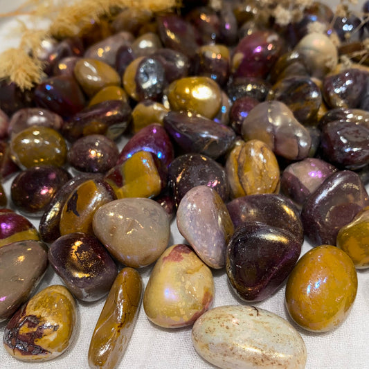 Mookaite Aura Crystal Tumblestone