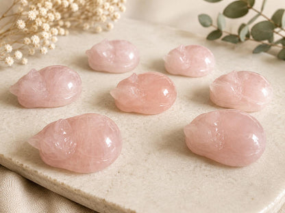 rose quartz crystal cat
