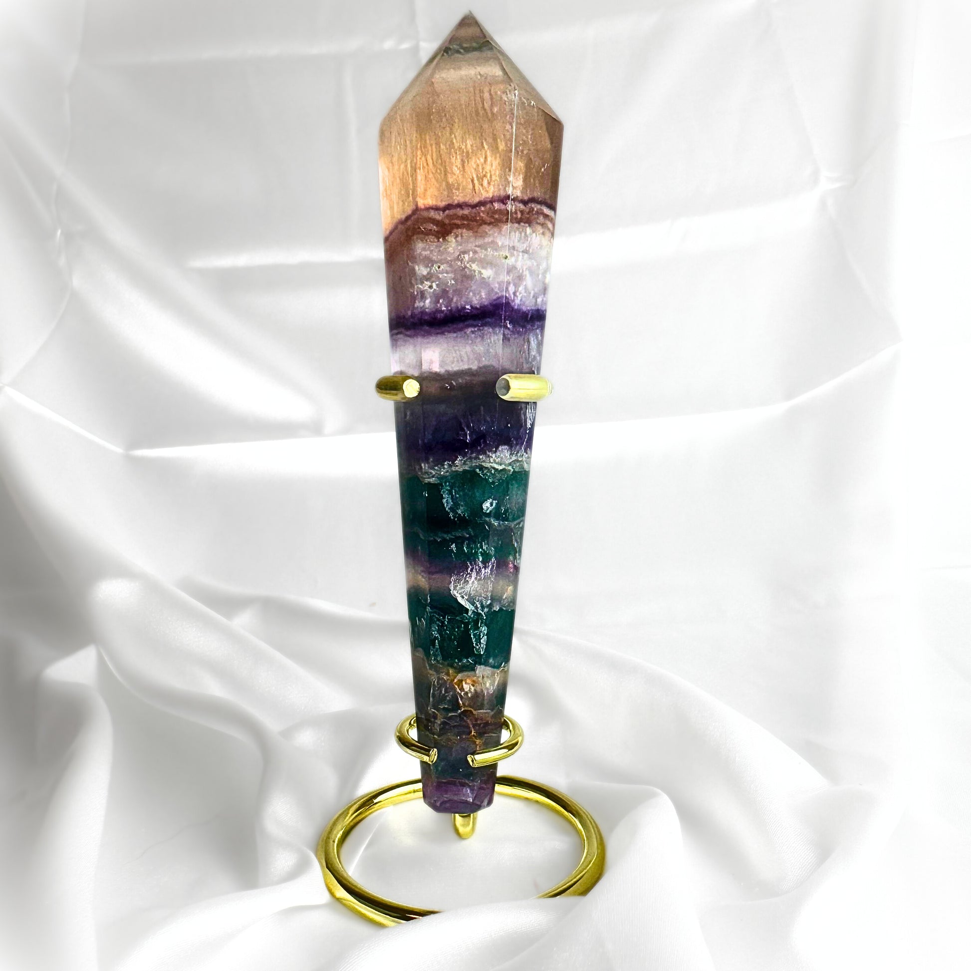 Rainbow Fluorite Crystal Wand