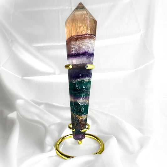 Rainbow Fluorite Crystal Wand
