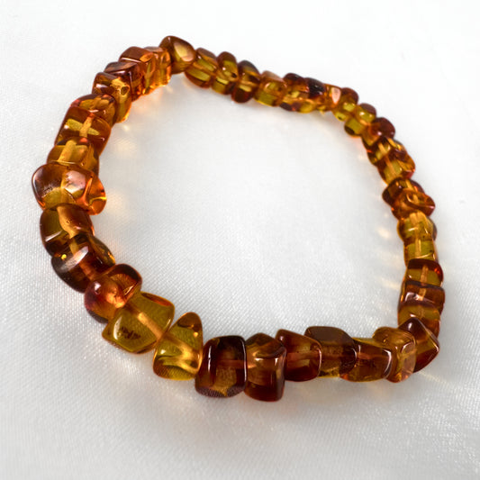 Amber Cube Bead Bracelet