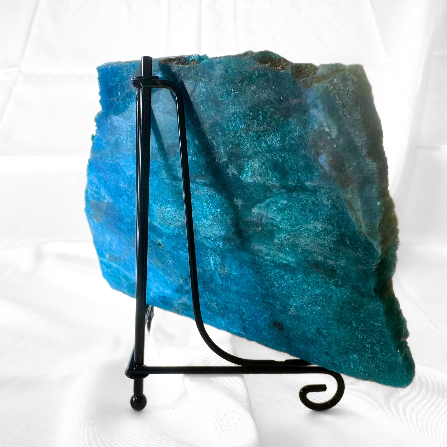 Blue Apatite Slab with Stand - D
