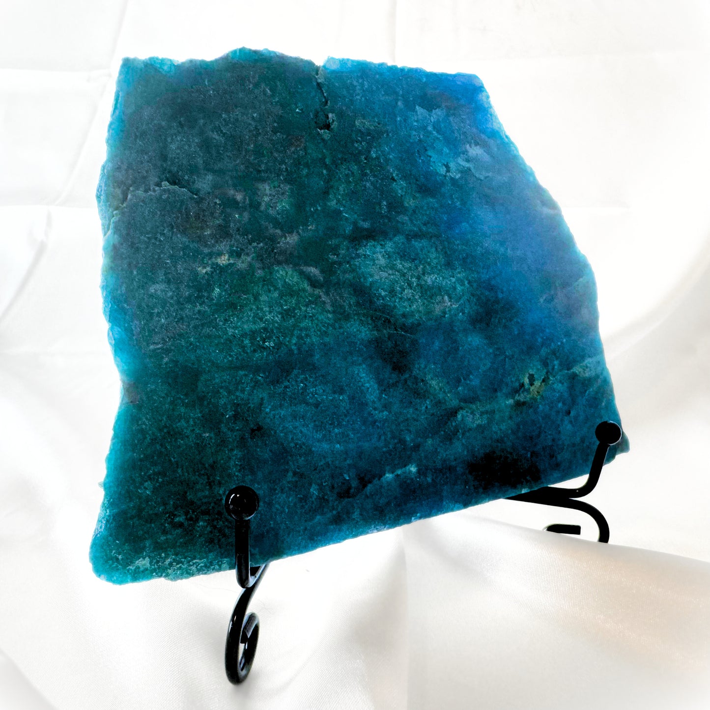 Blue Apatite Slab with Stand - D
