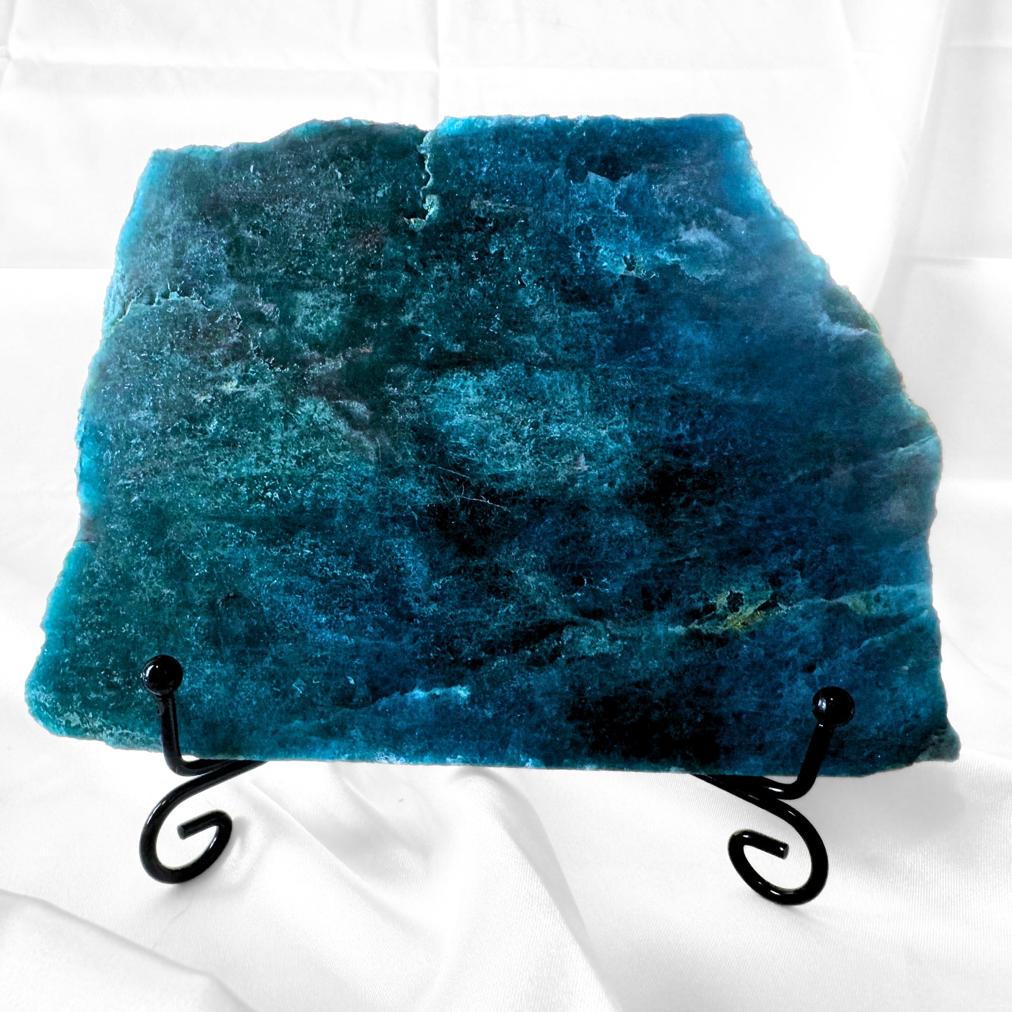Blue Apatite Slab with Stand - D