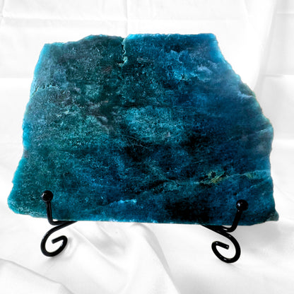 Blue Apatite Slab with Stand - D