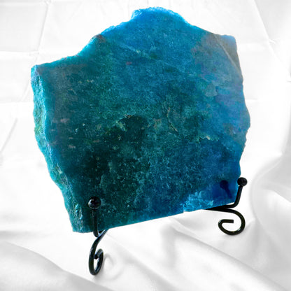Blue Apatite Slab with Stand - E