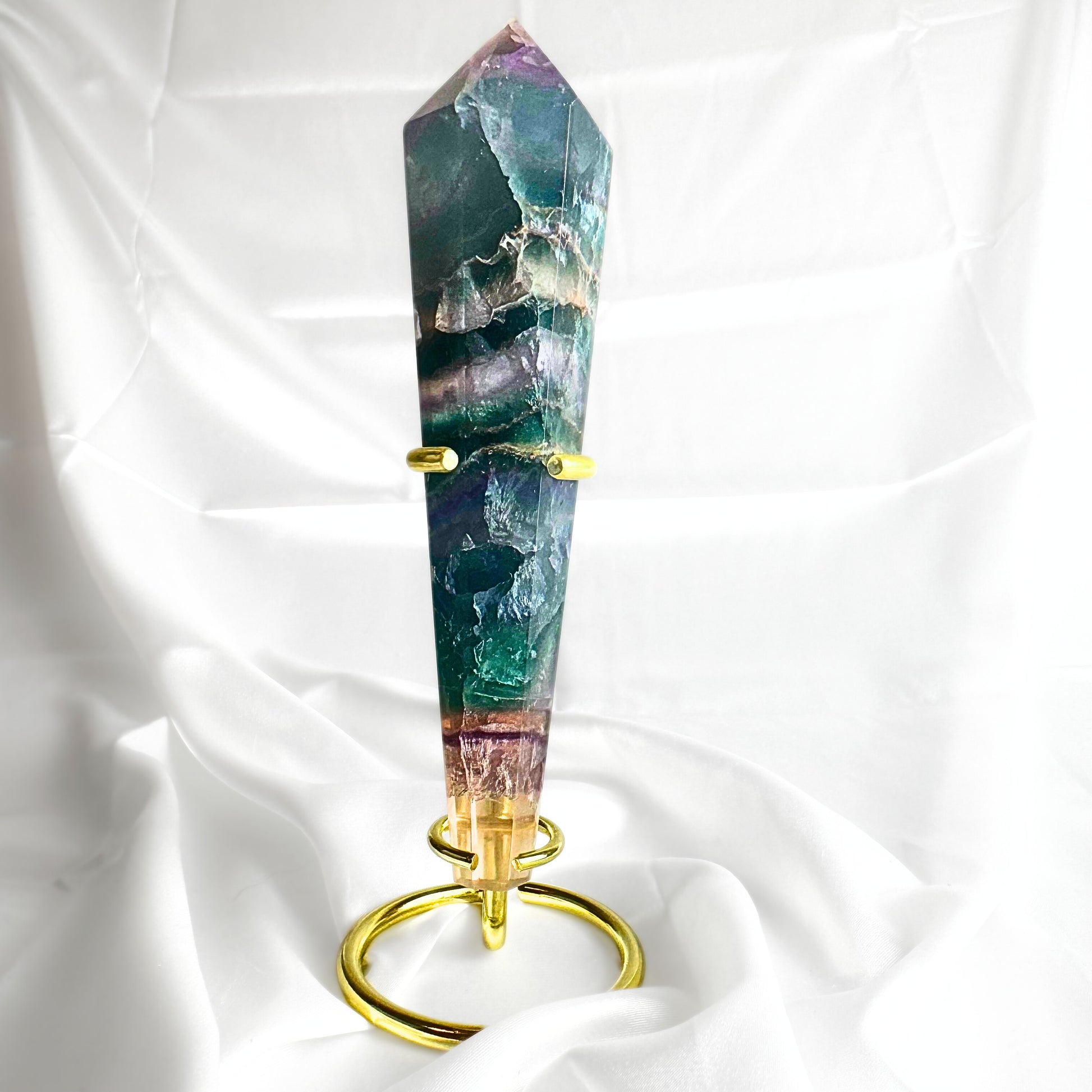 Rainbow Fluorite Crystal Wand