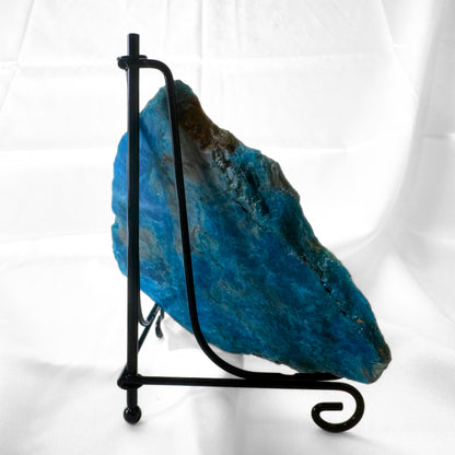 Blue Apatite Slab with Stand - B