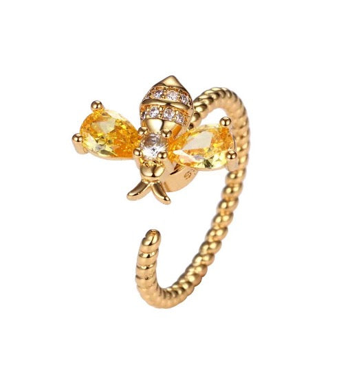 Adjustable Gold Bee Spinner Ring