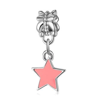 Pink Enamel Star Charm