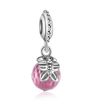 Pink Butterfly Gem Charm