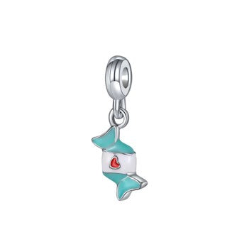 Silver Blue Enamel Sweet Charm