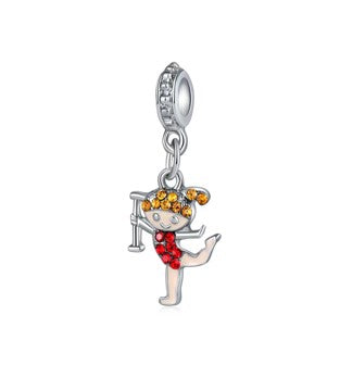 Silver Diamante Gymnast Charm