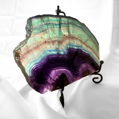 Rainbow Fluorite Slab with Stand - C