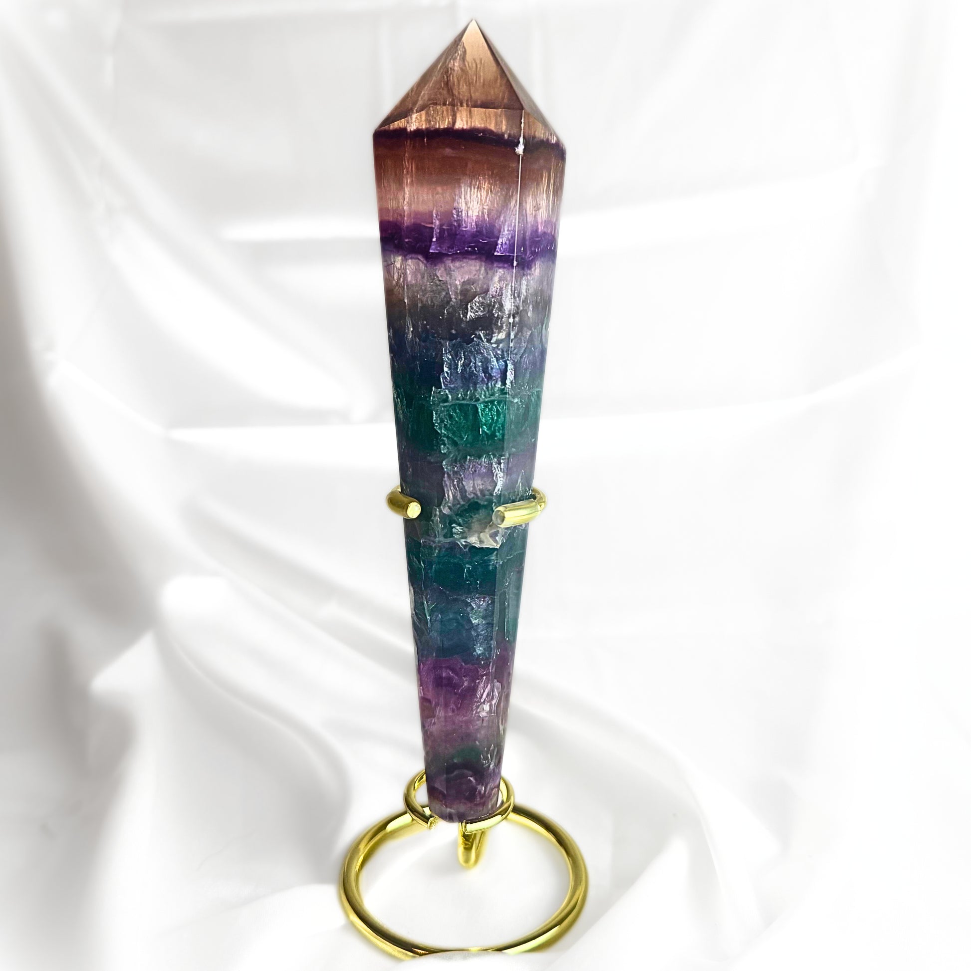 Rainbow Fluorite Crystal Wand 