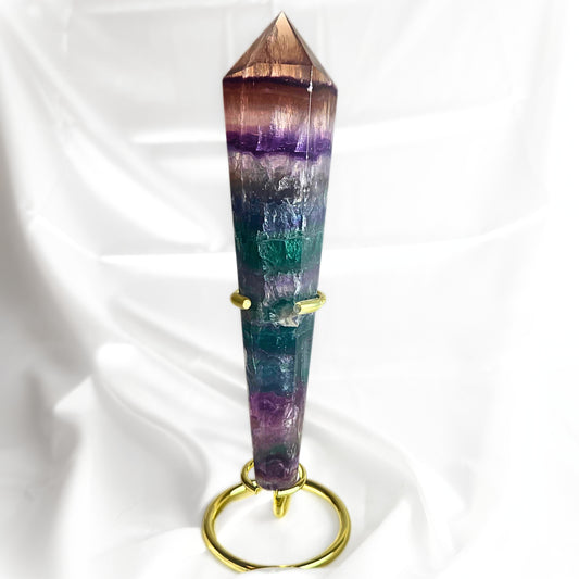 Rainbow Fluorite Crystal Wand 