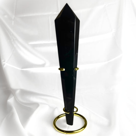 Obsidian Crystal Wand