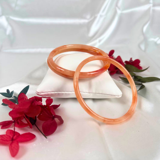 Orange/Peach Agate Crystal Bangle - Dylan's Den Crystal Shop