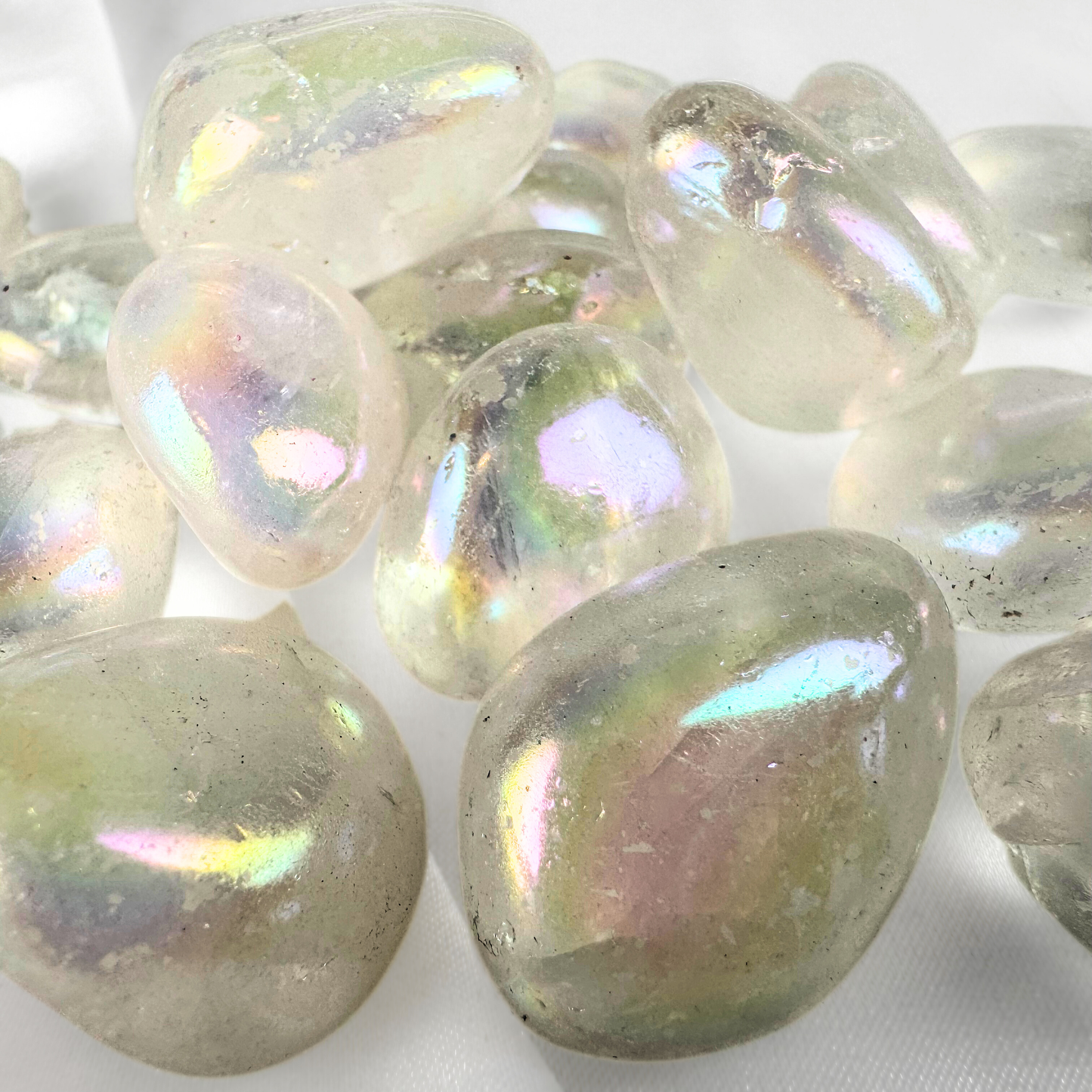 Clear Aura Crystal Tumblestone