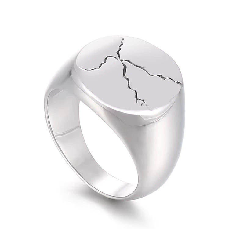 Men's Smash Circle Stainless Steel Ring