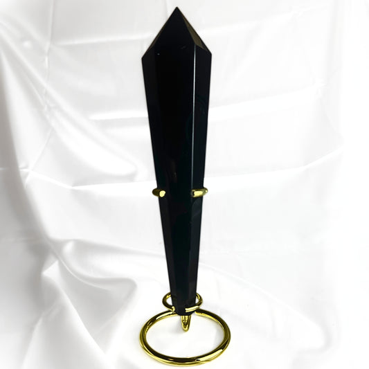 Obsidian Crystal Wand