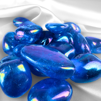 Dark Blue Aura Crystal Tumblestone