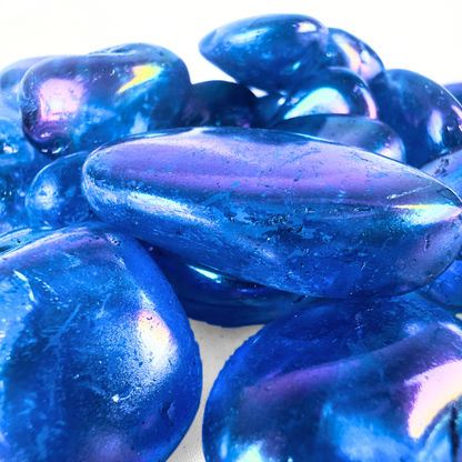 Dark Blue Aura Crystal Tumblestone