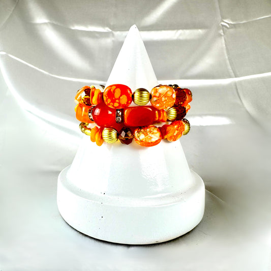 Orange Spiral Bracelet
