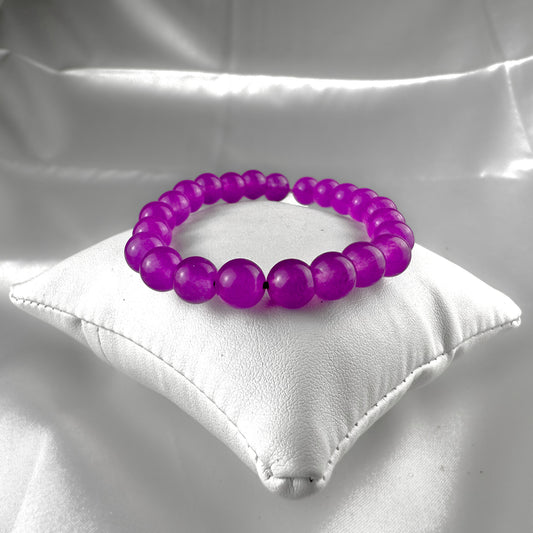 chalcedony crystal beaded bracelet