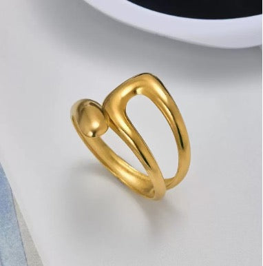 Gold Inter-locking Wrap Ring