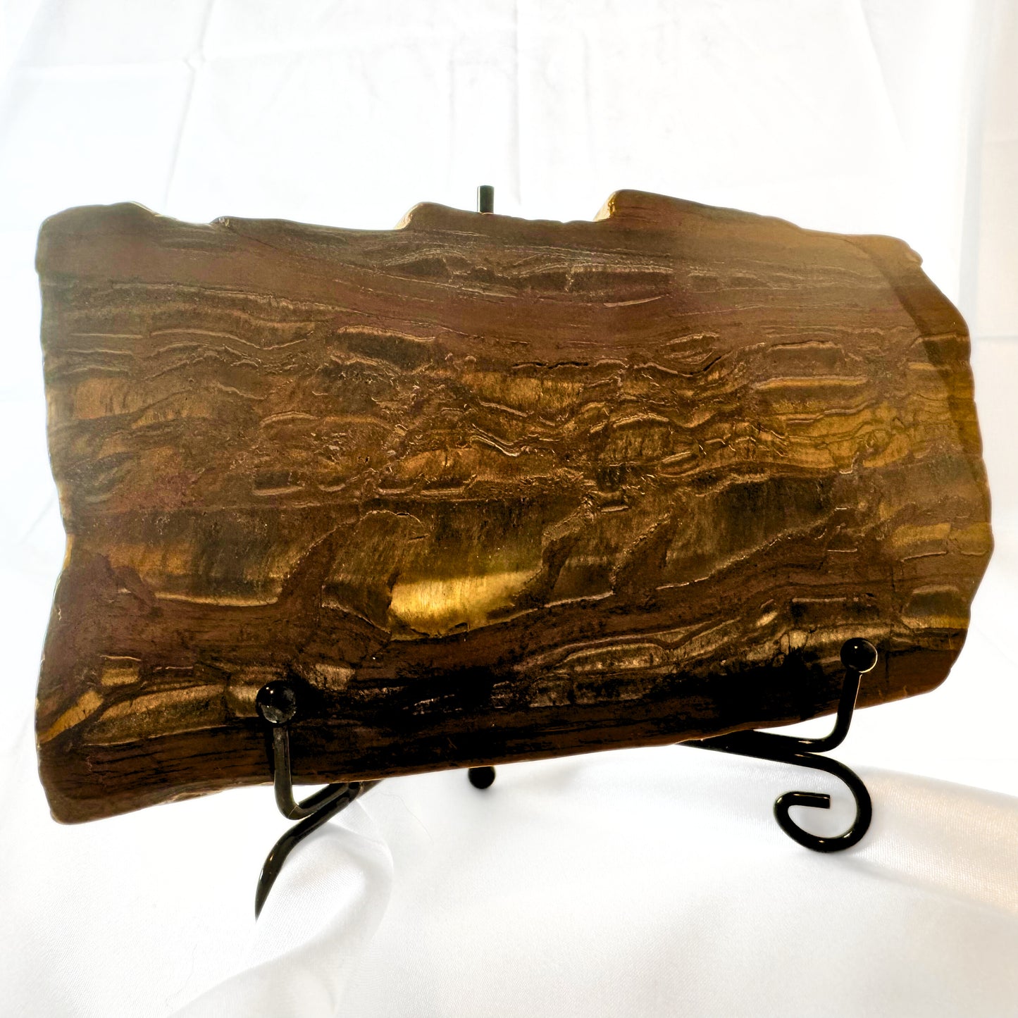 Golden Tigers Eye Slab with Stand