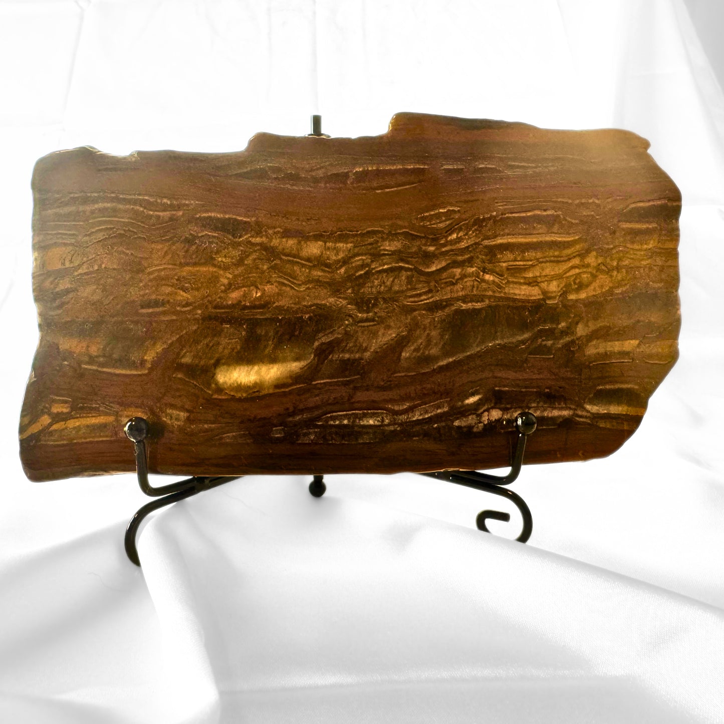 Golden Tigers Eye Slab with Stand