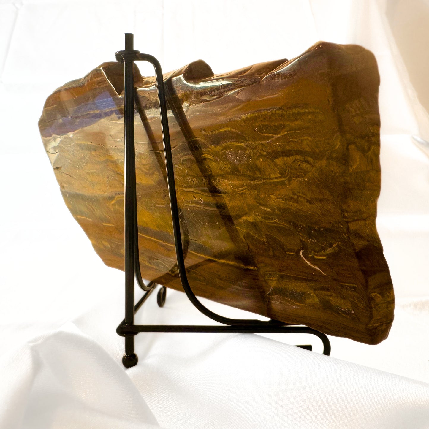Golden Tigers Eye Slab with Stand
